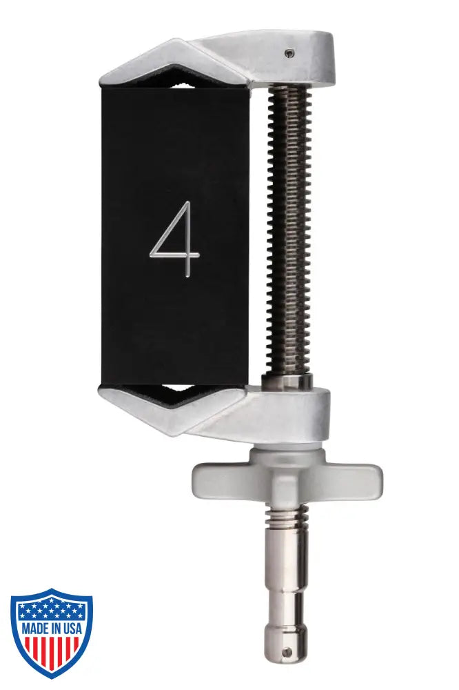 4 Inch End Jaw Cardellini Clamp® (4E) for film grip and rigging, dimensions: 3.00 in width, 9.00 in height, and 3.75 in depth