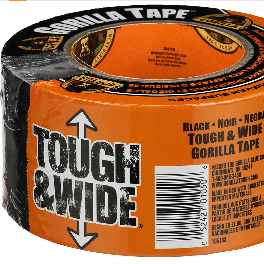 Gorilla Black Duct Tape, 2.88-inchx25yd