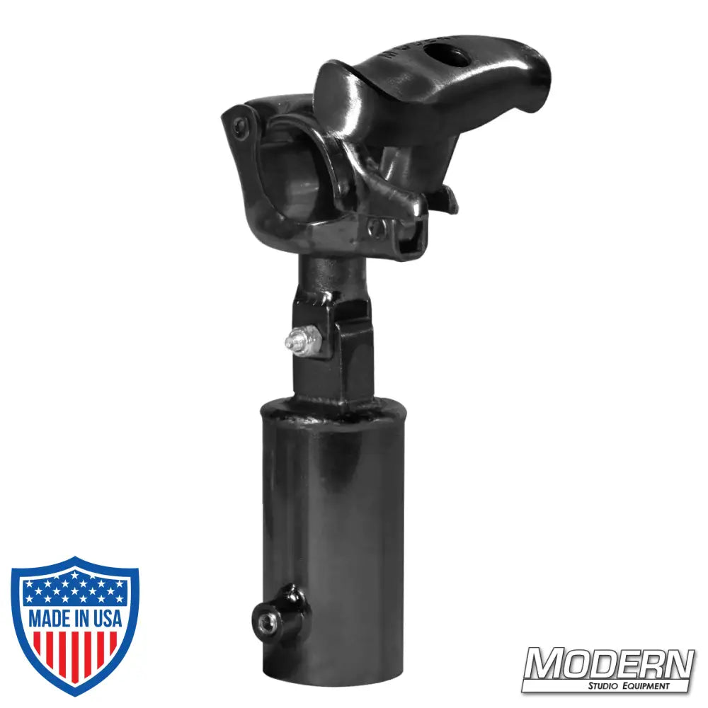 Grid Clamp with Swivel 1-1/4-inch Speed-Rail® Receiver in Black Zinc for Film Grip and Rigging with Spin Handle.