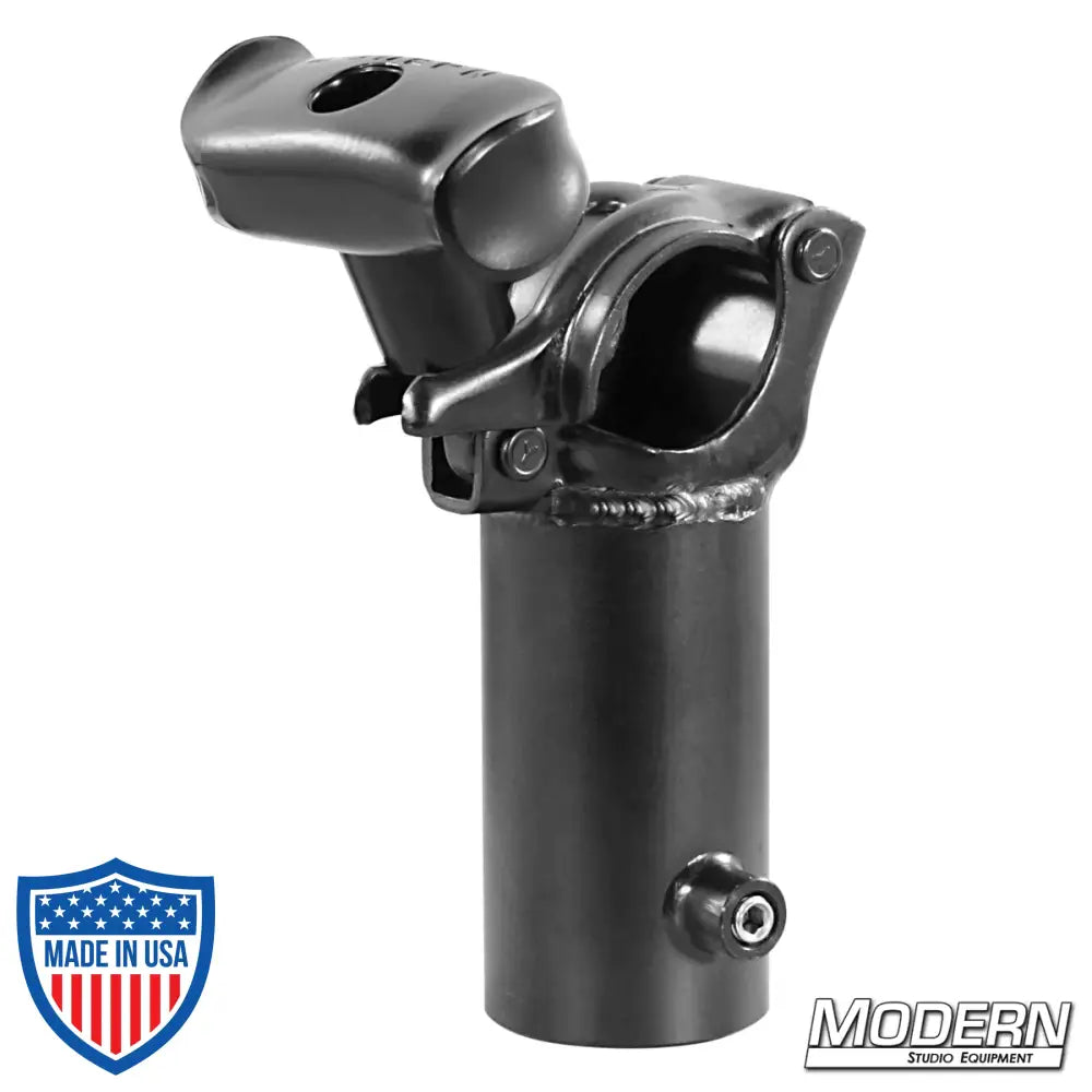 Grid Clamp with Vertical 1-1/2-inch Speed-Rail Receiver in Black Zinc with Spin Handle for Film Grip and Rigging