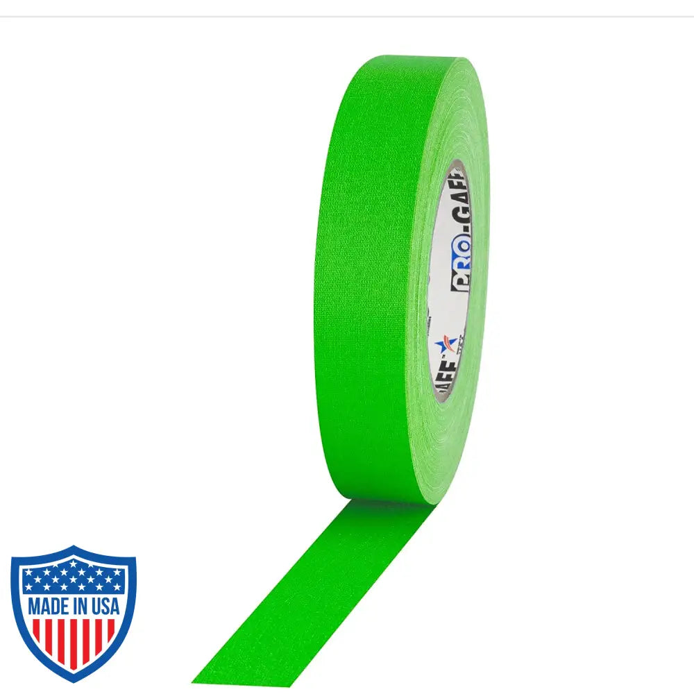 Pro Tapes® 1-inch green gaff tape for film, grip, and rigging applications.