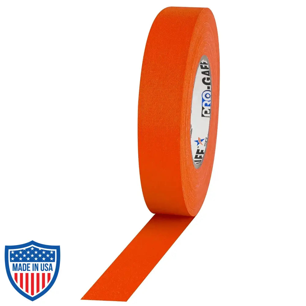 Pro Tapes® 1-inch Gaff Tape in orange for film, grip, and rigging applications.