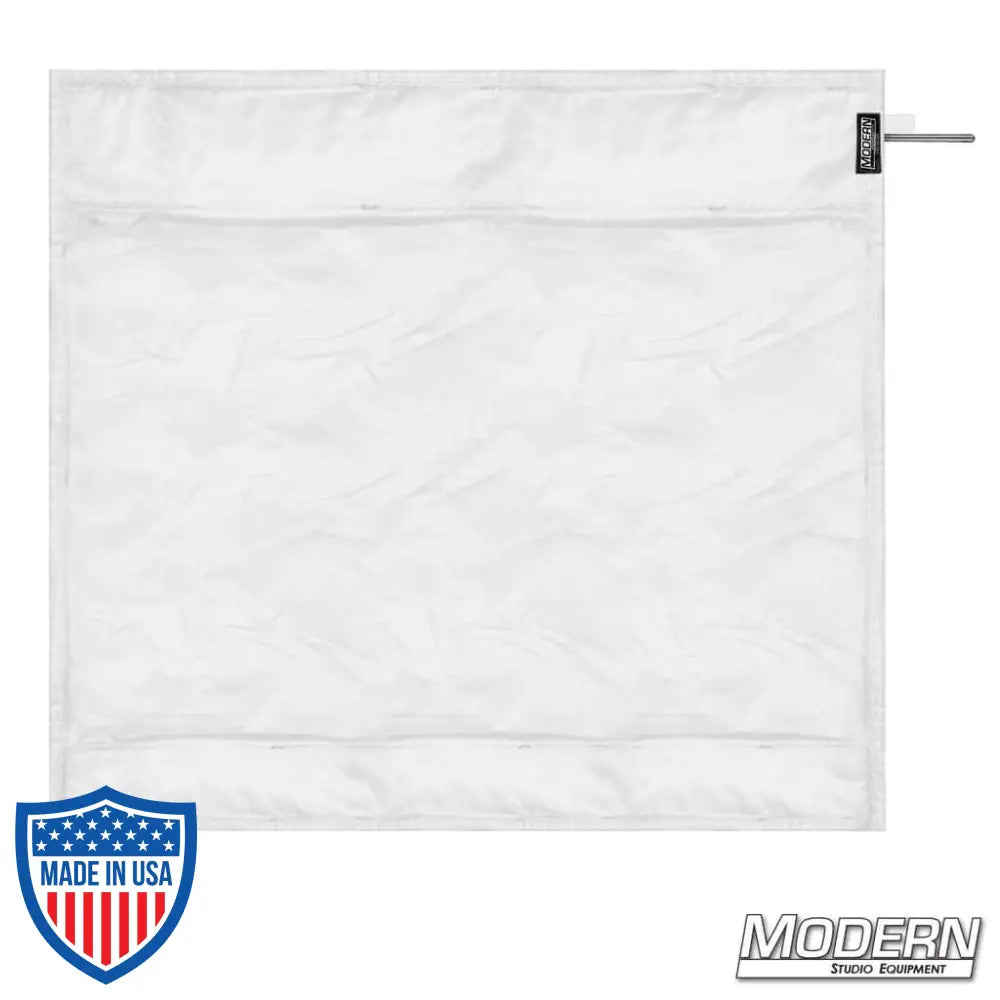Silent 1/2 grid wag flag for film grip rigging, used with uncovered stainless wag flag frames.