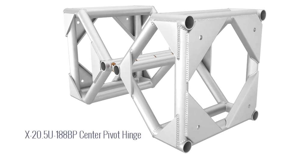 XSF 16-inch x 16-inch Aluminum Utility Truss with Steel Fork End Bookend Hinge and Center Pivot