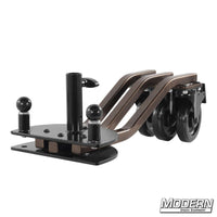 Rolling Spider Base for stable and mobile lighting rigging on film sets, featuring 8-3/4" height, 25lbs weight, and 36" footprint.