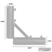 Pass Through Corner for 1-1/2" Speed-Rail® with dimensions, used for film grip and rigging setups, by Modern Studio Equipment