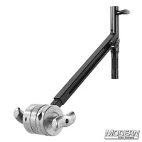 Telescoping Grip Helper Saver with 1-foot extension arm and 4-1/2" grip head for film rigging on a light stand.