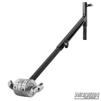 Telescoping Grip Helper Saver with 1-1/8" receiver and 4-1/2" grip head for film rigging on a light stand