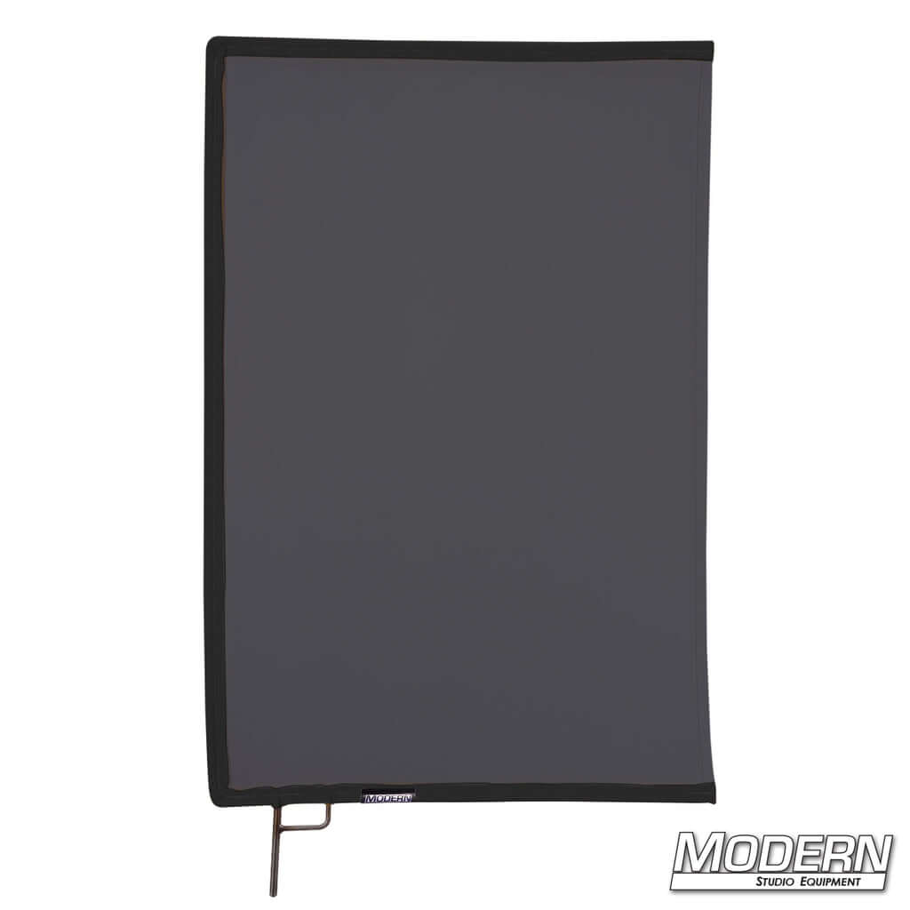 Black Artificial Silk Scrim on 304 stainless steel frame for film grip rigging, diffuses light and removes reflectance, 1.8 stop material