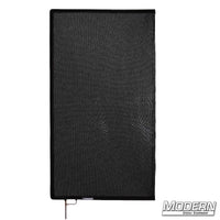 Black Triple Scrim with stainless steel frame, 1.8 stop material for film grip rigging, reduces light without altering color temperature