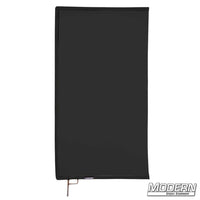 Black Artificial Silk Scrim on a 304 military-grade stainless frame for film grip and rigging, diffuses light sources and reduces reflectance.