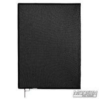 Black Triple Scrim with open end stainless steel frame for film grip rigging, 1.8 stop material reduces light without altering color temperature.