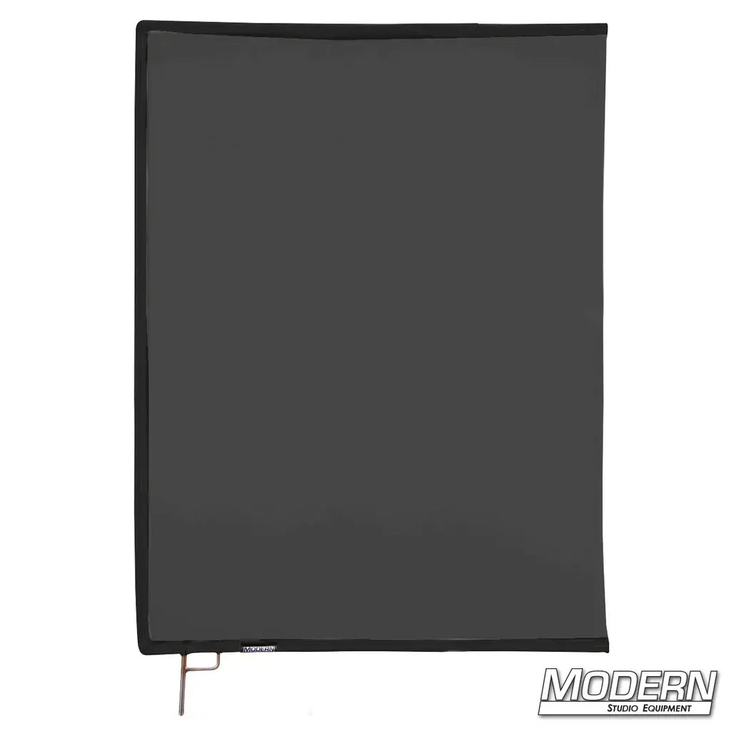 Black China Silk Scrim on 304 military-grade stainless frame for film grip rigging, diffusing light and reducing reflectance by 1 stop