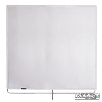 White Single Scrim 48" x 48" with stainless steel frame for film grip and rigging, reduces lighting without altering pattern or color temperature