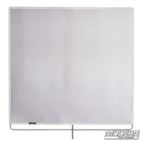 White Double Scrim 48" x 48" with stainless steel frame, 1-stop material for film grip rigging, reduces lighting, retains color temperature.