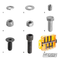 Nuts and Bolts Assortment Kit in DeWalt® ToughCase, featuring various screws, nuts, washers, and a connectable system, ideal for film rigging and grip.