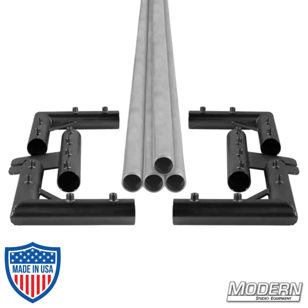 1-1/2-inch Speed-Rail Breakdown Frame with aluminum tubes and corner fittings for film grip rigging.