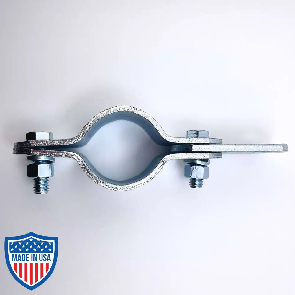 1-1/4-inch Pelican Pipe Clamp for film grip and rigging, connects 1-1/4" speedrail or schedule 40 pipe to chain, 180-degree swivel tab.