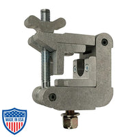 Sturdy 1-1/4 inch square half coupler for film grip and rigging applications, fits 1 1/4" and 2" tubing.