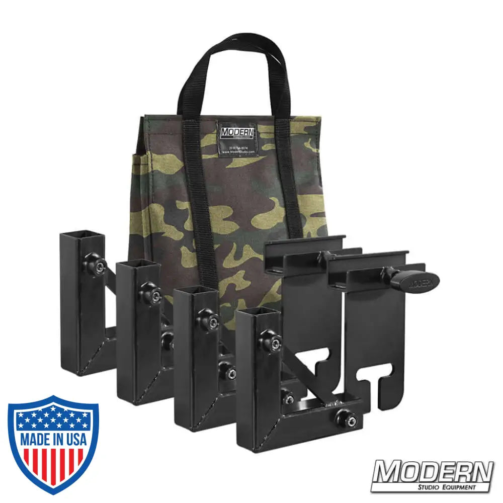 1" Square Stock Frame Kit for film grip and rigging with camouflage carrying bag