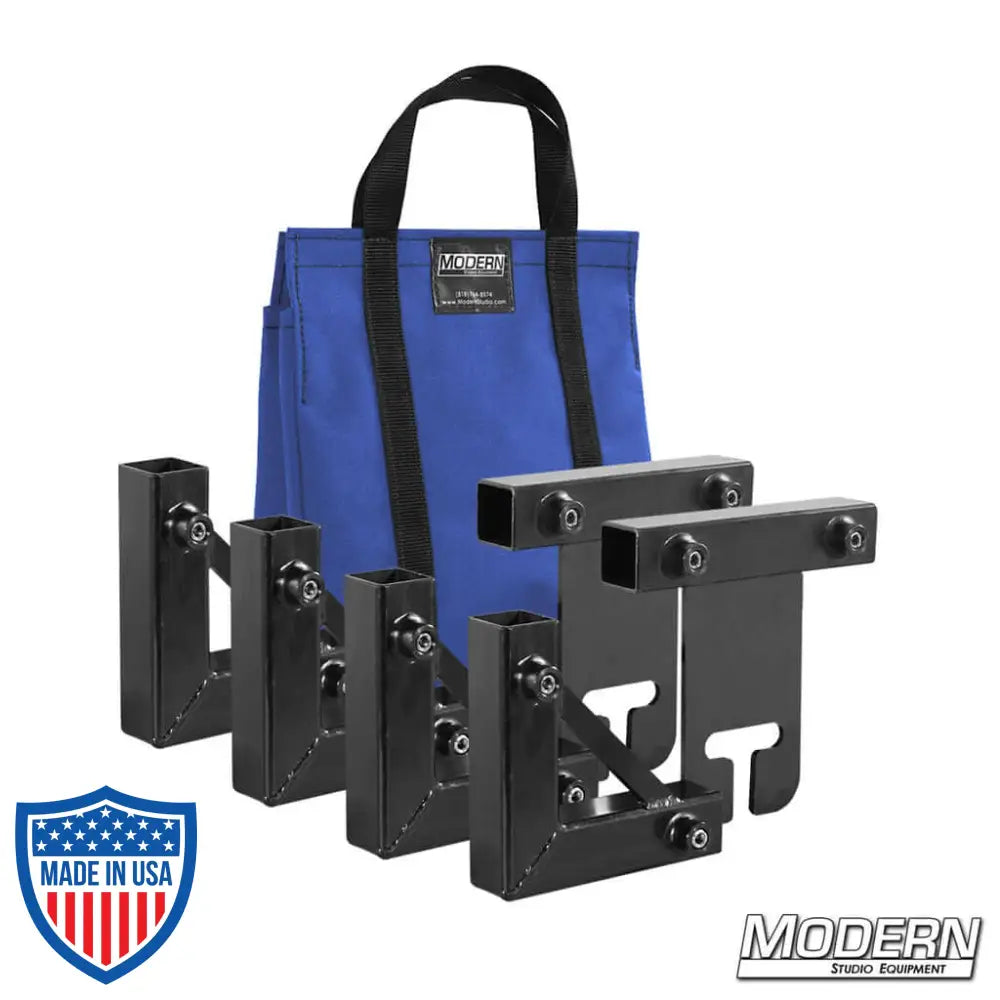 1" Square Stock Frame Kit for film grip and rigging with blue carrying bag