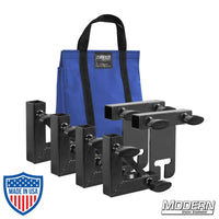 1" Square Stock Frame Kit for film grip rigging with blue carrying bag and Modern Studio Equipment branding