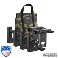 1" Square Stock Frame Kit for film grip rigging and square tube setup with camouflage carrying bag.