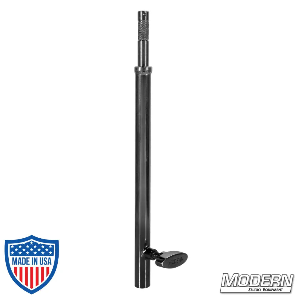 12-inch Baby Stand Extension - Black Zinc for film grip rigging, adding extra height to light stands and baby pins.