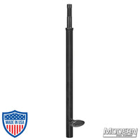 18-inch Baby Stand Extension in Black Zinc for film grip and rigging equipment.