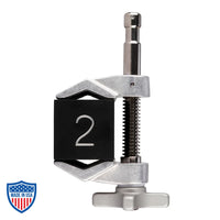 2 Inch Center Jaw Cardellini Clamp® for film grip and rigging, dimensions 3x7x3.75 inches
