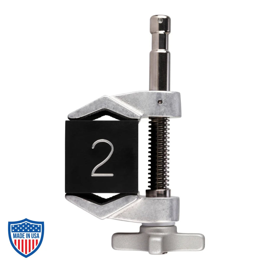 2 Inch Center Jaw Cardellini Clamp® for film grip and rigging, dimensions 3x7x3.75 inches