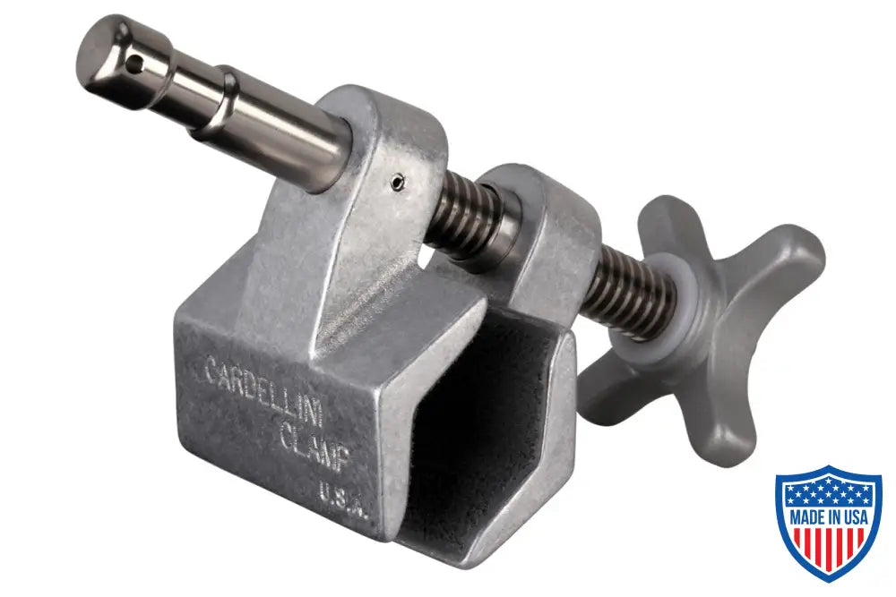 2 Inch Center Jaw Cardellini Clamp for film grip and rigging, 3x7x3.75 inches in size.