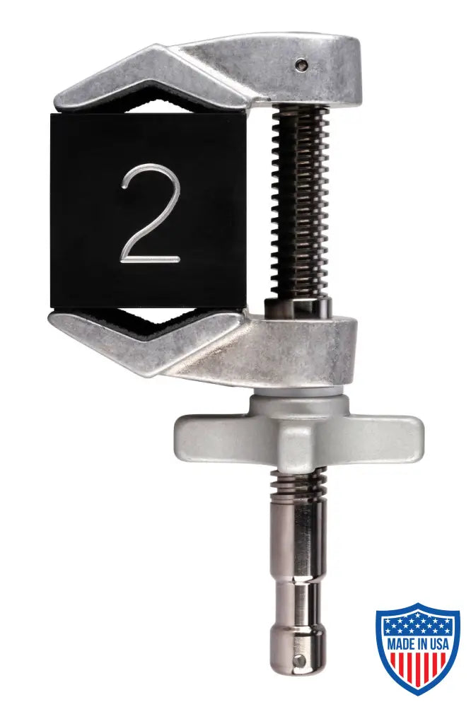 2 Inch End Jaw Cardellini Clamp® (2E) for film grip and rigging, dimensions 3 x 7 x 3.5 inches