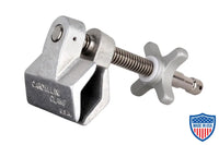 2 Inch End Jaw Cardellini Clamp® (2E) for film grip and rigging, width 3 in, height 7 in, depth 3.5 in.