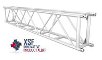 XSF 20.5-inch x 12-inch aluminum utility truss with steel fork end connections for film grip and rigging.