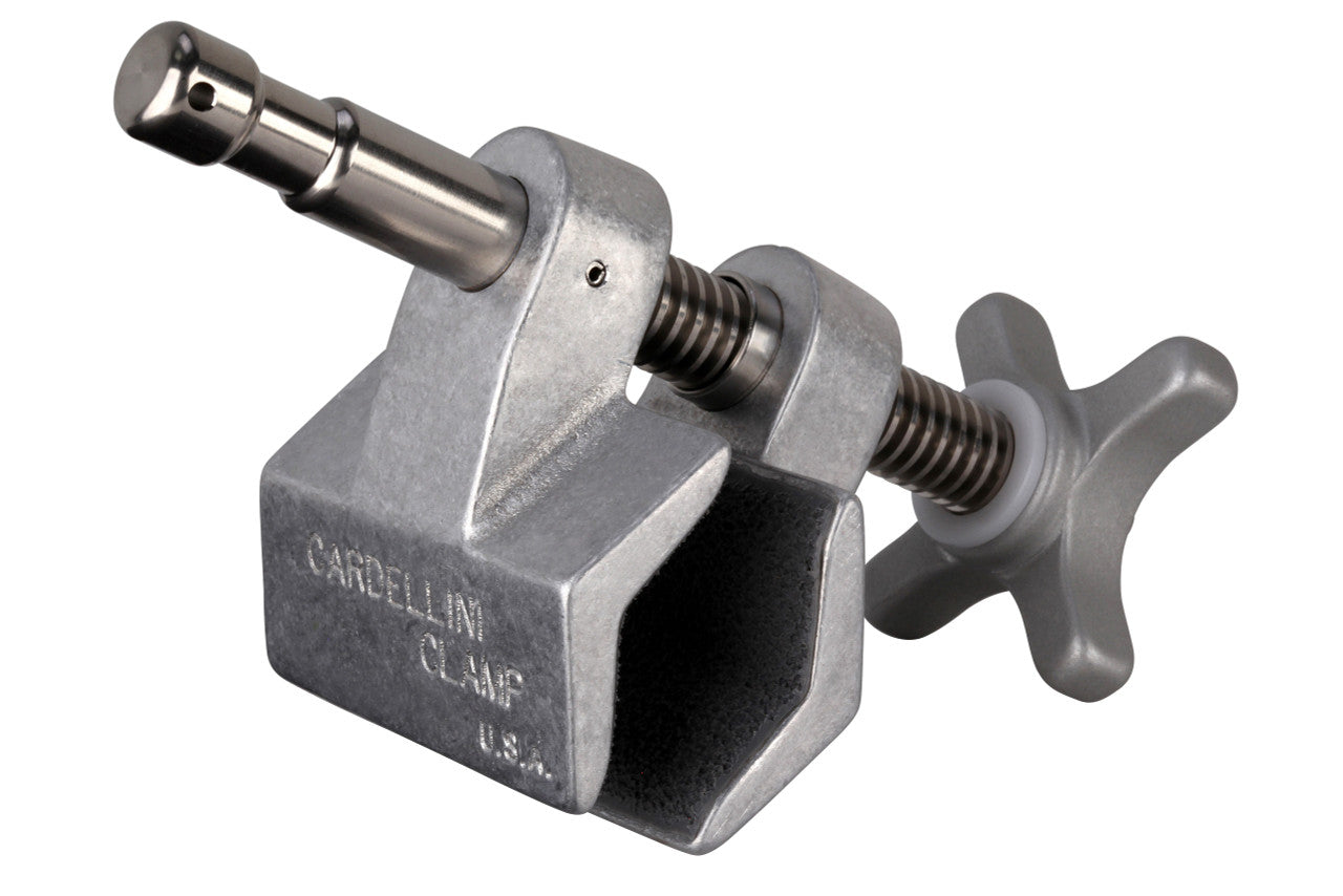 2 Inch Center Jaw Cardellini Clamp for film grip and rigging, 3x7x3.75 inches in size.