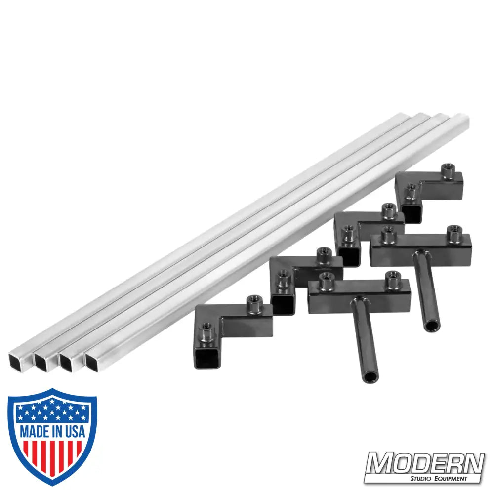 3/4-inch square aluminum tube 6' x 6' frame with corners and sliding pins for film grip and rigging by Modern Studio Equipment