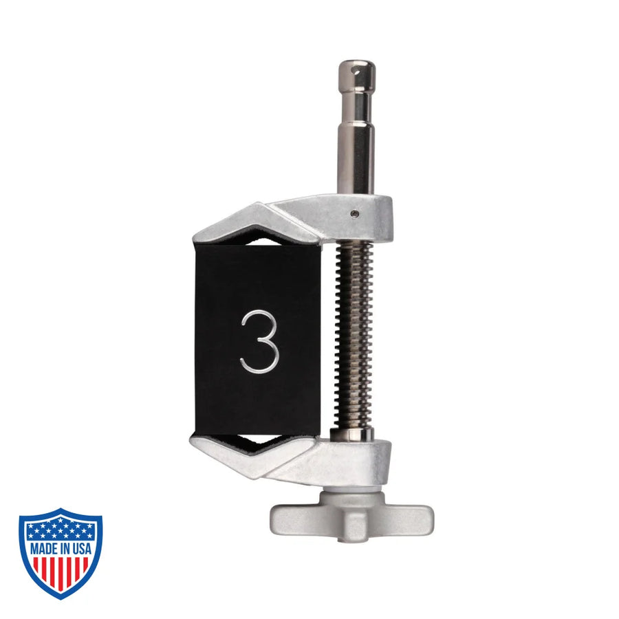 3 Inch Center Jaw Cardellini Clamp® for film grip and rigging, 3.00 in width, 8.25 in height, and 3.75 in depth