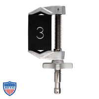 3 Inch End Jaw Cardellini Clamp® (3E) for film grip and rigging, 3.00 inch width, 8.00 inch height, 3.75 inch depth.