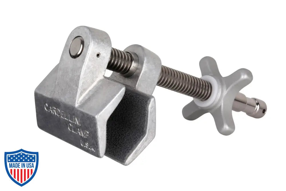 3-inch Cardellini Clamp® (3E) for film grip and rigging, showing side and front view with dimensions of 3x8x3.75 inches