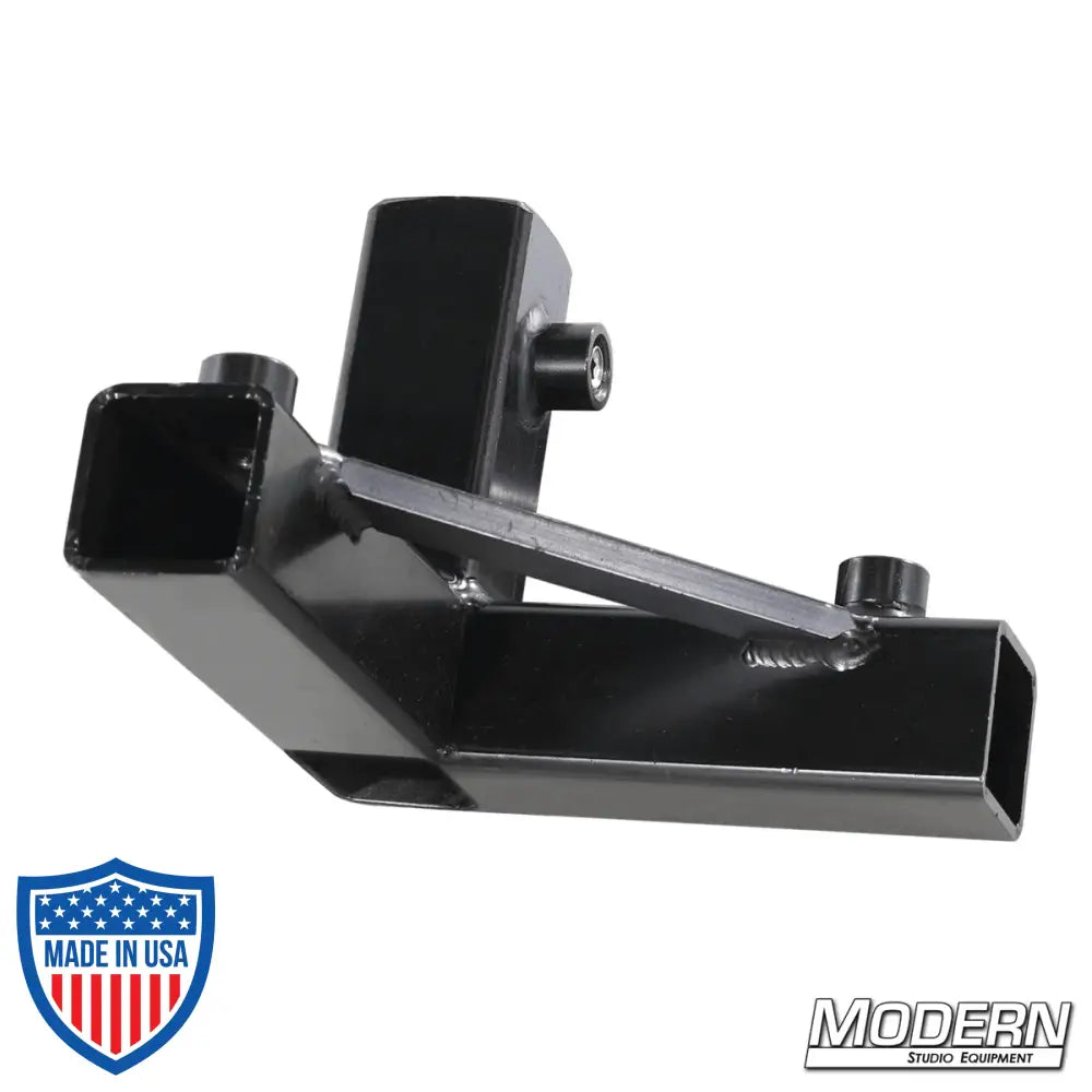 3-Way Pass Through Corner for 1-inch Square Tube in Black Zinc with Set Screws used in film grip and rigging.