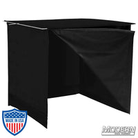 36-inch x 36-inch stainless steel frame with commando cloth cover, velcro sides closed for light restriction, ideal for film grip rigging.