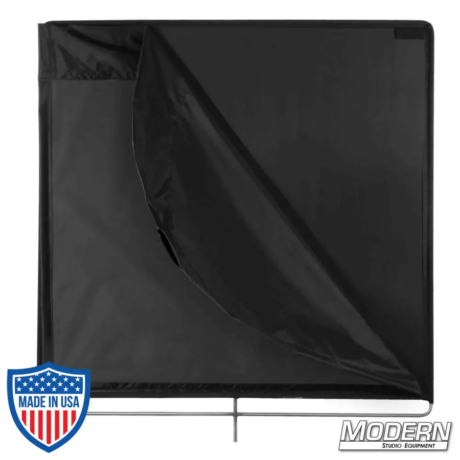 36-inch x 36-inch black ripstop floppy with 36-inch x 72-inch extension for film grip and rigging, stainless steel frame