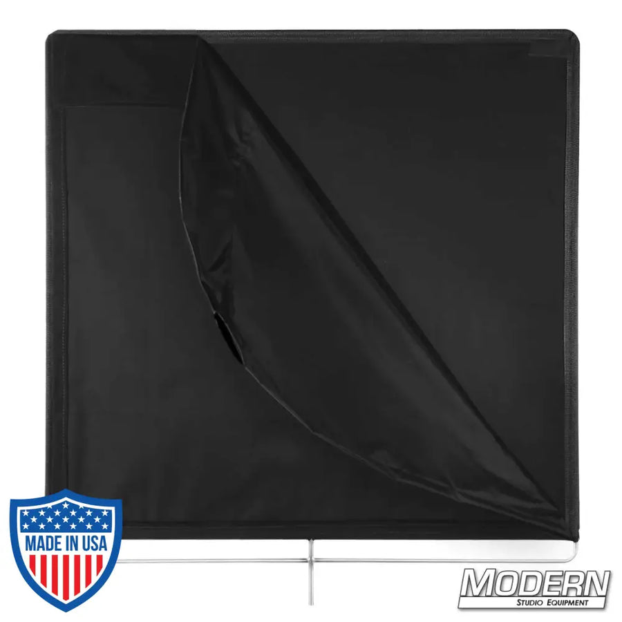 36-inch x 36-inch solid flop with stainless steel frame, covered in 16 oz. Commando cloth, opens to 36-inch x 72-inch, for film grip rigging.