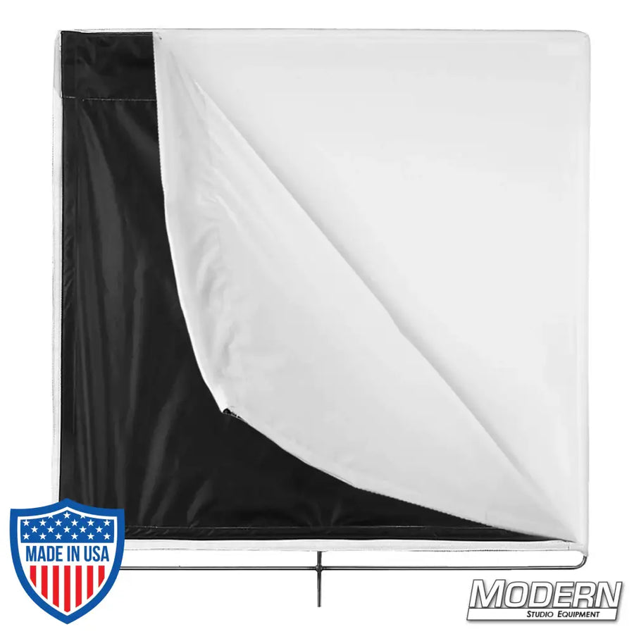 36-inch x 36-inch Ultrabounce® Floppy with stainless steel frame for film grip and rigging. Black side creates negative fill.