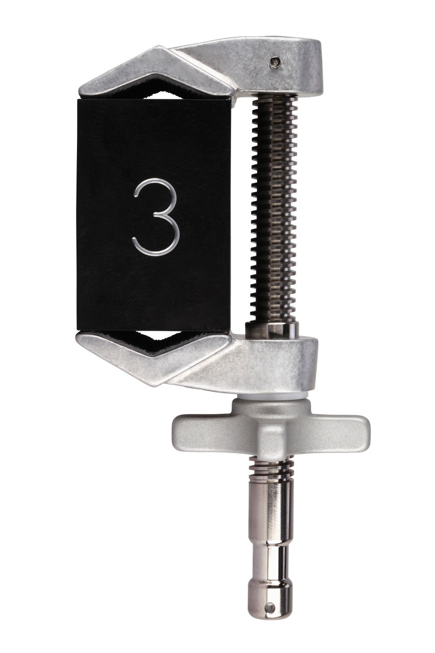 3 Inch End Jaw Cardellini Clamp® (3E) for film grip and rigging, 3.00 inch width, 8.00 inch height, 3.75 inch depth.