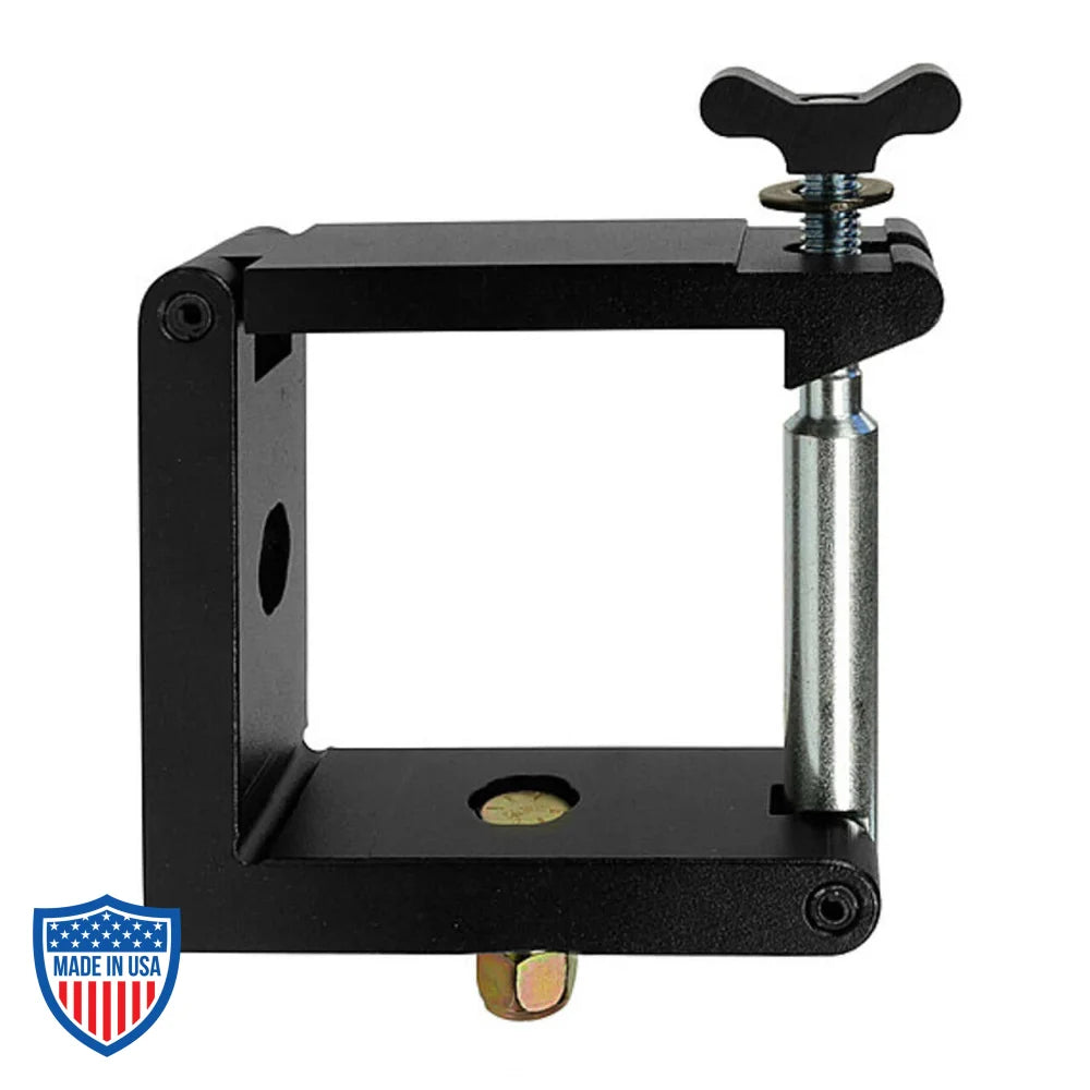 4" Mega-Square Half Coupler for film grip and rigging. Utilizes 1/2" hardware, fits 4" square tubing. Working load limit of 1100 pounds.