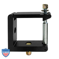 4" Mega-Square Half Coupler for film grip rigging, fits 4" square tubing, with 1/2" hardware, supporting 1100 lbs.