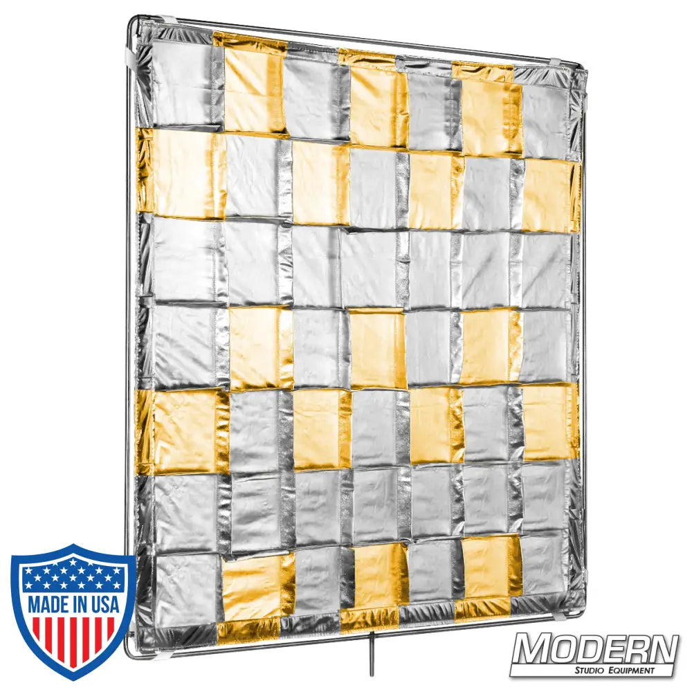 4' x 4' Silver/Gold Reflector with 6" x 6" tiles for film grip rigging in shiny-board design. Frame not included.