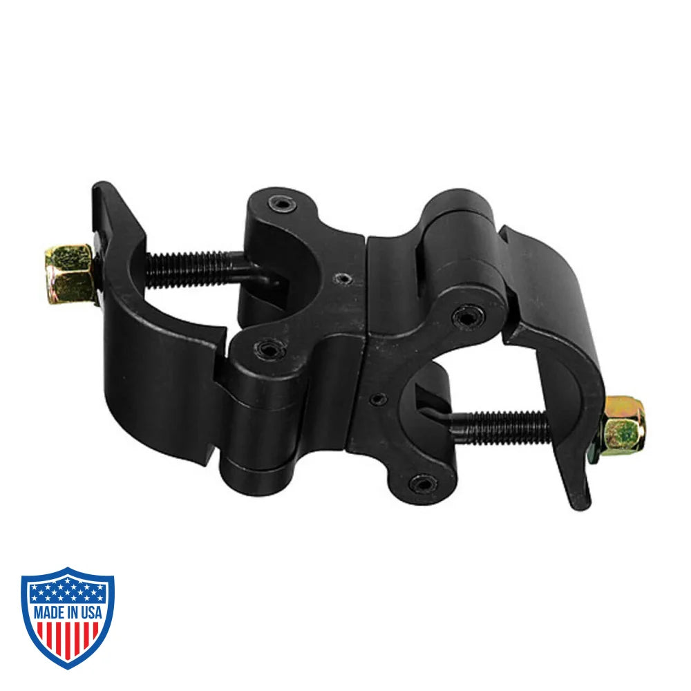 90-Degree Fixed Mega-Coupler with wide wing nuts for film grip rigging. Safe working load 1100 pounds.